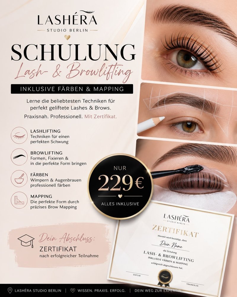 Lash- & Browlifting Schulung bei Lash&eacute;ra Studio & Academy